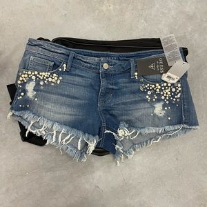 Guess embellished Denim shorts